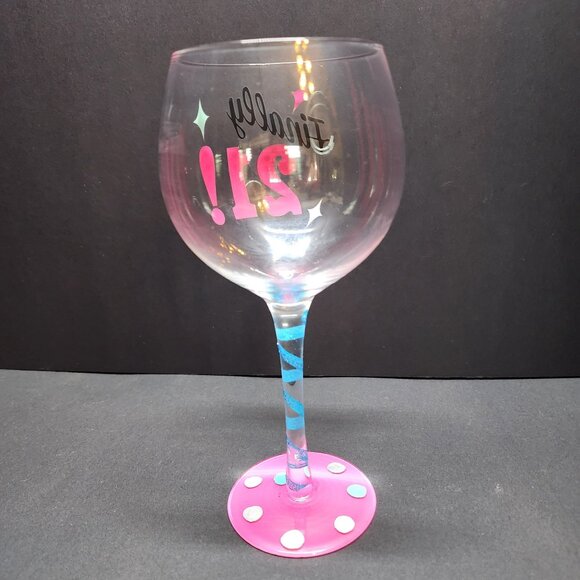 Finally 21 Birthday Wine Glass Hand Painted 15 oz Decorative 8.5'' Tall - Picture 5 of 7